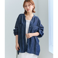 シアーデニムシャツ　LL/3L/4L/5L　きれいめカジュアル　ハオリ　ラビアンジェ