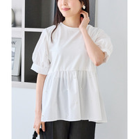 【洗える】パールペプラムプルオーバー　LL/3L/4L/5L　オフィス　オンオフ兼用　ラビアンジェ