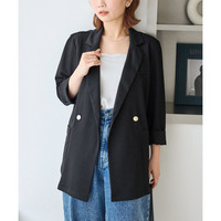 【好機能シリーズ】接触冷感｜トリコットダブルテーラードジャケット　LL/3L/4L/5L　オフィスカジュアル　ラビアンジェ