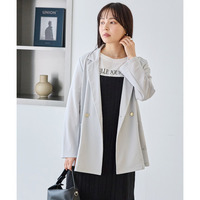 【好機能シリーズ】接触冷感|トリコットダブルテーラードジャケット LL/3L/4L/5L オフィスカジュアル ラビアンジェ