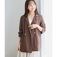 【好機能シリーズ】接触冷感｜トリコットダブルテーラードジャケット　LL/3L/4L/5L　オフィスカジュアル　ラビアンジェ