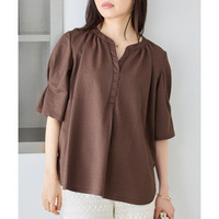 【好機能シリーズ】接触冷感｜トリコットスキッパープルオーバー　LL/3L/4L/5L　オフィスカジュアル　ラビアンジェ