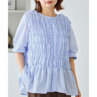 シャーリングブラウス　LL/3L/4L/5L　ラビアンジェ