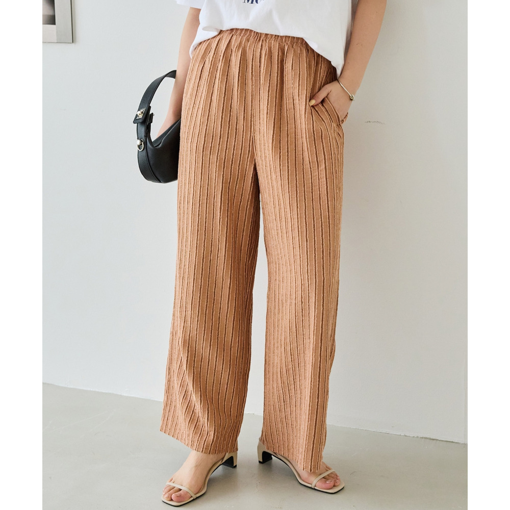 ストライプレースイージーパンツ　LL/3L/4L/5L　ラビアンジェ