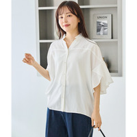 スキッパーフリル衿ブラウス　LL/3L/4L/5L　オフィスカジュアル　ラビアンジェ