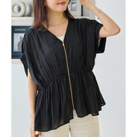 フロントファスナーシアーブラウス　LL/3L/4L/5L　ラビアンジェ