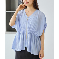 フロントファスナーシアーブラウス　LL/3L/4L/5L　ラビアンジェ