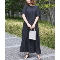 切替えギャザーワンピース　LL/3L/4L/5L　ラビアンジェ