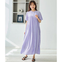 切替えギャザーワンピース　LL/3L/4L/5L　ラビアンジェ