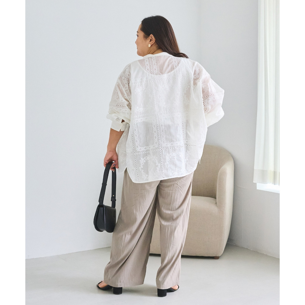 スクエア刺繍レースブラウス LL/3L/4L/5L 春コーデ ラビアンジェ30