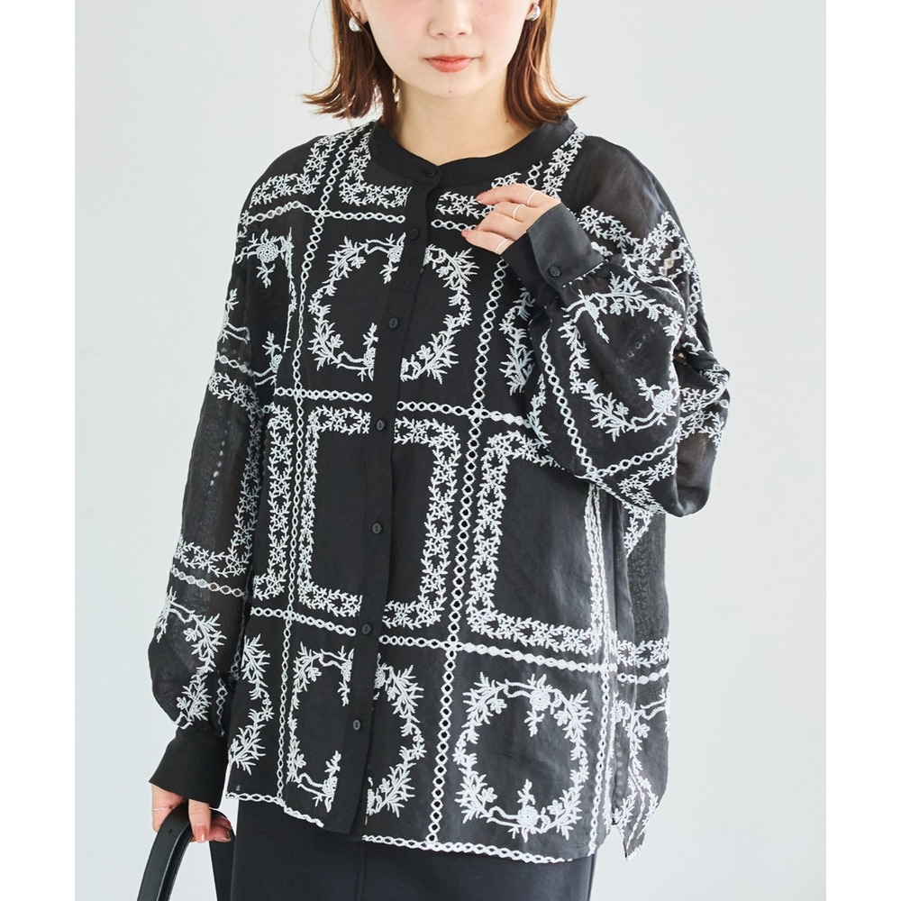 スクエア刺繍レースブラウス LL/3L/4L/5L 春コーデ ラビアンジェ1