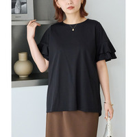 【好機能シリーズ】接触冷感・吸水速乾・UVカット｜フレアスリーブタックプルオーバー　LL/3L/4L/5L　ラビアンジェ