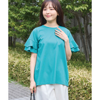 【好機能シリーズ】接触冷感・吸水速乾・UVカット｜フレアスリーブタックプルオーバー　LL/3L/4L/5L　ラビアンジェ