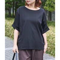 【好機能シリーズ】接触冷感・吸水速乾・UVカット｜切替ワイドドルマンプルオーバー　LL/3L/4L/5L　ラビアンジェ