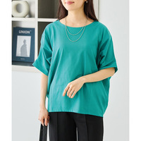 【好機能シリーズ】接触冷感・吸水速乾・UVカット｜切替ワイドドルマンプルオーバー　LL/3L/4L/5L　ラビアンジェ