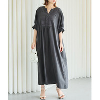 刺繍カフタンワンピース　LL/3L/4L/5L　ラビアンジェ