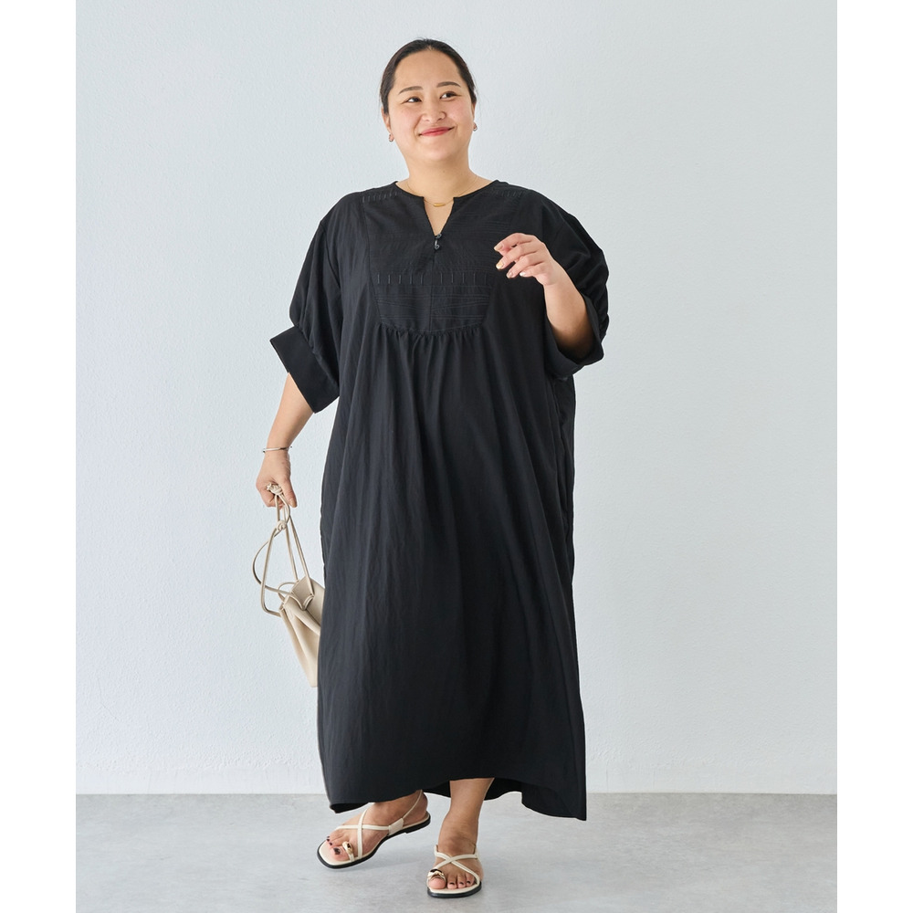 刺繍カフタンワンピース LL/3L/4L/5L ラビアンジェ20