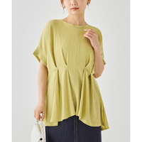 【洗える】楊柳ストレッチタックブラウス　LL/3L/4L/5L　ラビアンジェ