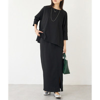 【洗える】ワイドプルオーバー×タイトスカートセットアップ 2点セット　LL/3L/4L/5L　ラビアンジェ