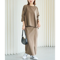 【洗える】ワイドプルオーバー×タイトスカートセットアップ 2点セット　LL/3L/4L/5L　ラビアンジェ