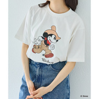 【Disney】別注 ＜ミッキー＞ウエスタン バックプリントTシャツ　LL/3L/4L/5L　ラビアンジェ