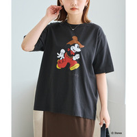 【Disney】別注 ＜ミッキー＞ウエスタン バックプリントTシャツ　LL/3L/4L/5L　ラビアンジェ