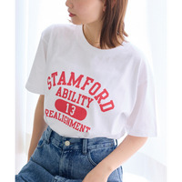 カレッジロゴプリントTシャツ　LL/3L/4L　ラビアンジェ