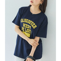 カレッジロゴプリントTシャツ　LL/3L/4L　ラビアンジェ