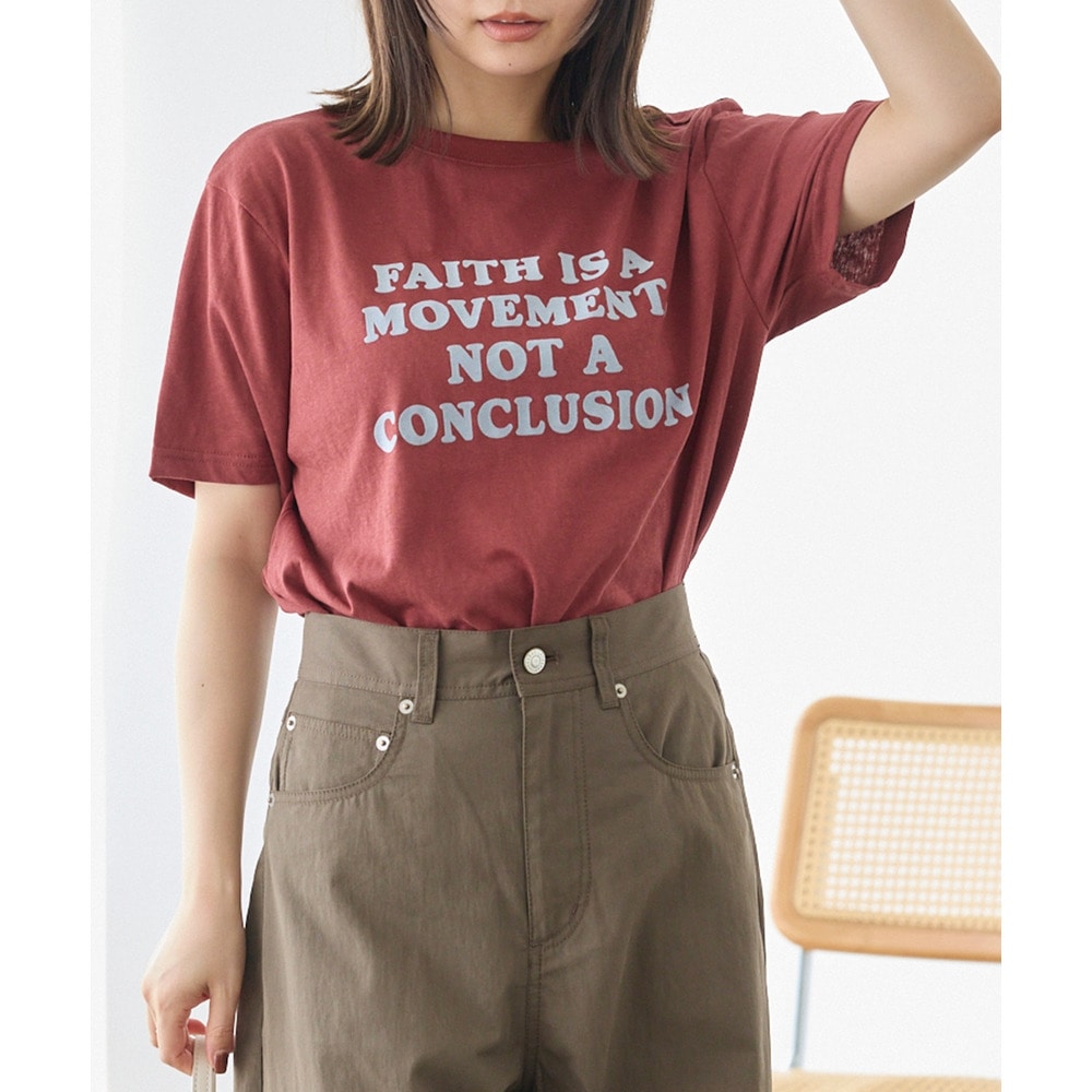 フロッキーメッセージロゴプリントTシャツ｜ヴィンテージライク/ロゴT　LL/3L/4L/5L　ラビアンジェ