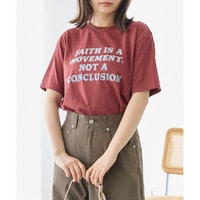 フロッキーメッセージロゴプリントTシャツ｜ヴィンテージライク/ロゴT　LL/3L/4L/5L　ラビアンジェ