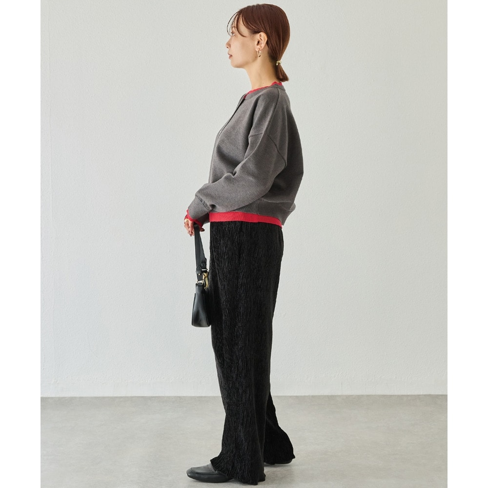 【洗える】レイヤード風カーデライクトップス│重ね着風/長袖/体型カバー/カーディガン風/レオパード柄/ヒョウ柄 3L/4L ラビアンジェ12