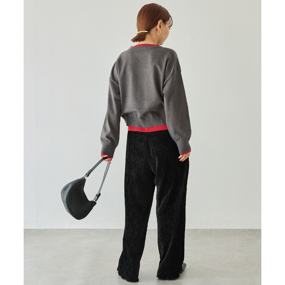 【洗える】レイヤード風カーデライクトップス│重ね着風/長袖/体型カバー/カーディガン風/レオパード柄/ヒョウ柄 3L/4L ラビアンジェ13
