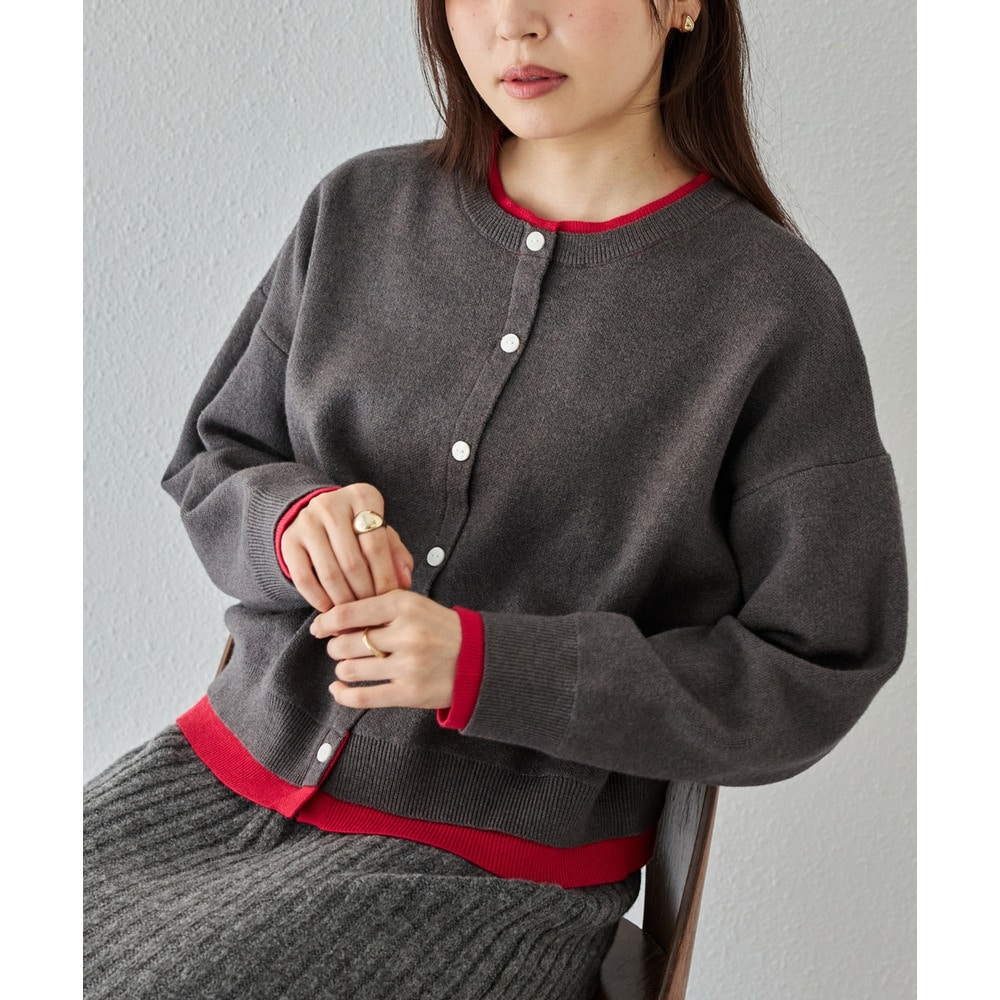 【洗える】レイヤード風カーデライクトップス│重ね着風/長袖/体型カバー/カーディガン風/レオパード柄/ヒョウ柄 3L/4L ラビアンジェ14