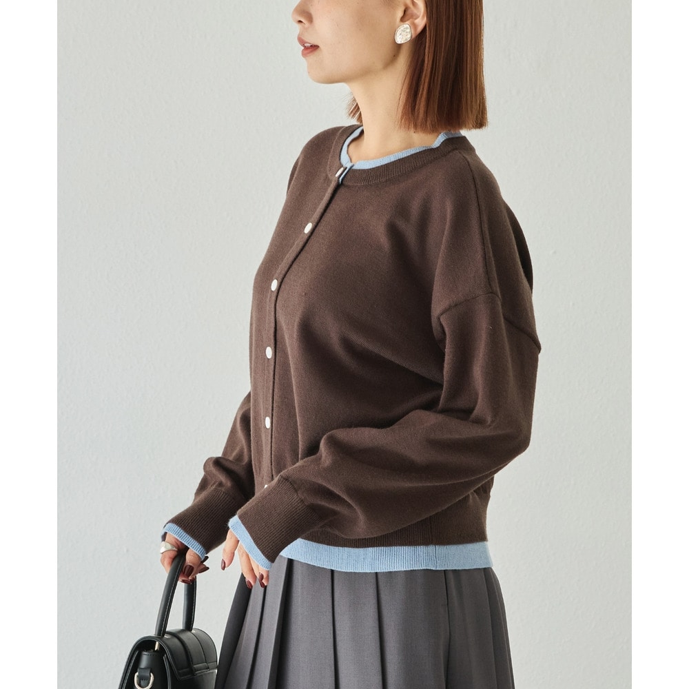 【洗える】レイヤード風カーデライクトップス│重ね着風/長袖/体型カバー/カーディガン風/レオパード柄/ヒョウ柄 3L/4L ラビアンジェ2