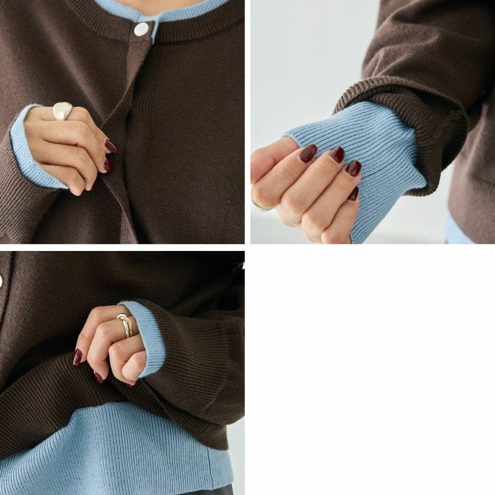 【洗える】レイヤード風カーデライクトップス│重ね着風/長袖/体型カバー/カーディガン風/レオパード柄/ヒョウ柄 3L/4L ラビアンジェ25