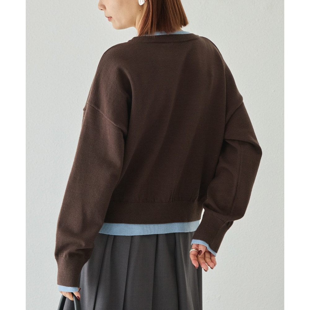 【洗える】レイヤード風カーデライクトップス│重ね着風/長袖/体型カバー/カーディガン風/レオパード柄/ヒョウ柄 3L/4L ラビアンジェ3