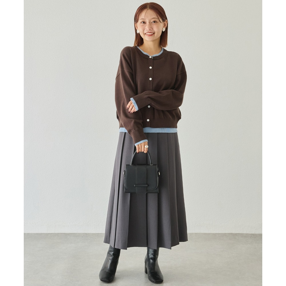 【洗える】レイヤード風カーデライクトップス│重ね着風/長袖/体型カバー/カーディガン風/レオパード柄/ヒョウ柄 3L/4L ラビアンジェ4