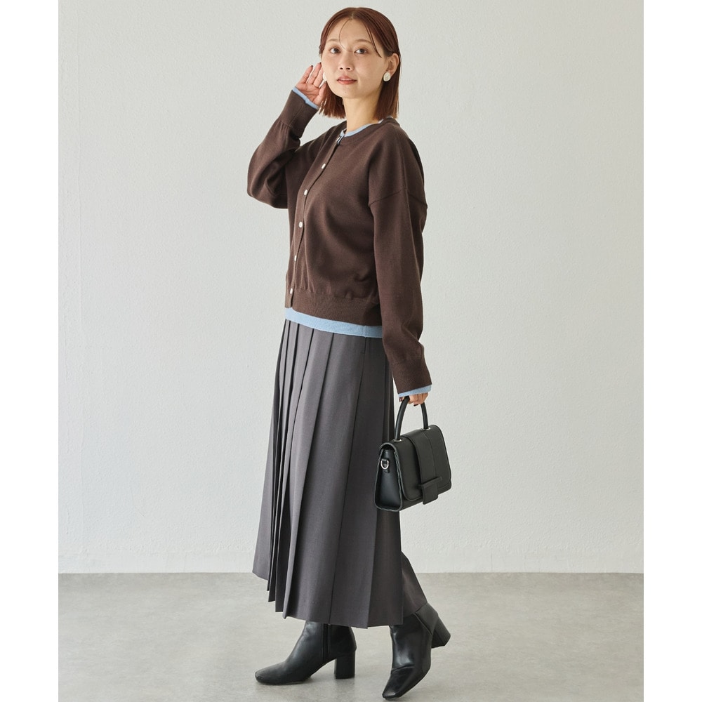 【洗える】レイヤード風カーデライクトップス│重ね着風/長袖/体型カバー/カーディガン風/レオパード柄/ヒョウ柄 3L/4L ラビアンジェ5
