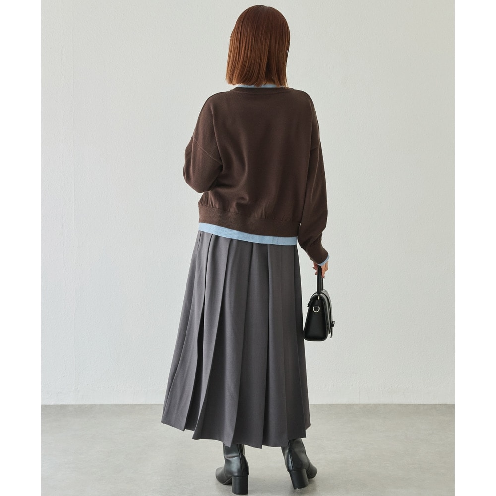 【洗える】レイヤード風カーデライクトップス│重ね着風/長袖/体型カバー/カーディガン風/レオパード柄/ヒョウ柄 3L/4L ラビアンジェ6