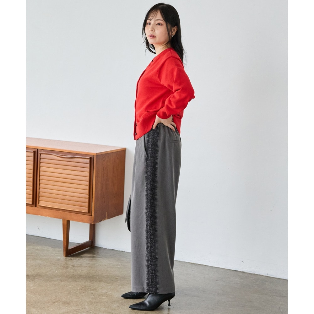 サイドレースイージータックパンツ|ウエストゴム/きれいめ/ゆったり/大きいサイズ/ワイドパンツ LL/3L/4L ラビアンジェ10