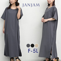 飾りすぎない楊柳生地が上品なワイドワンピース