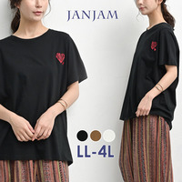 胸元のハートロゴ刺繍がアクセント！半袖Tシャツ