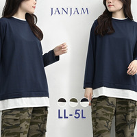 一枚着るだけでスタイルが決まる長袖フェイクプルオーバー