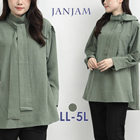 リボンはお好みの位置で結べるキレイめシャツチュニック