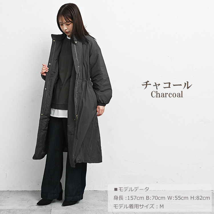 防寒性抜群の中綿入りモッズコート11