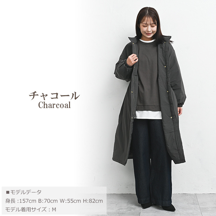 防寒性抜群の中綿入りモッズコート12