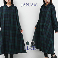 季節感を楽しむチェック柄起毛シャツワンピース