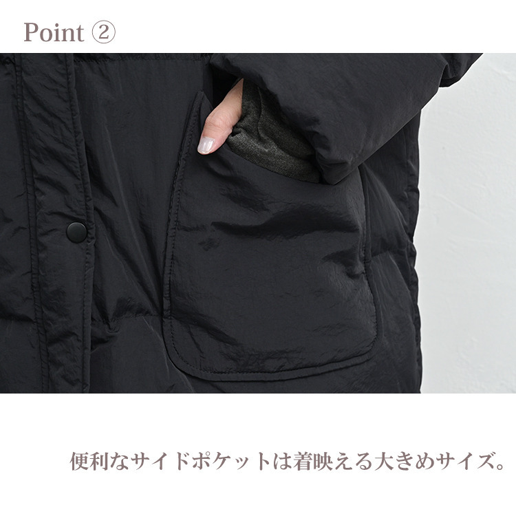 首元あったかスタンドカラー中綿ジャケット8