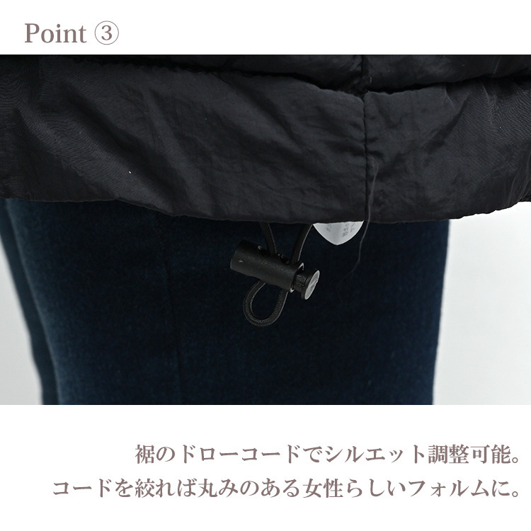 首元あったかスタンドカラー中綿ジャケット9