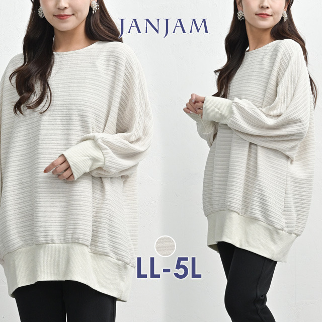 ほんのり煌めくラメ入りドルマンプルオーバー1